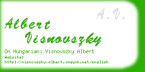 albert visnovszky business card